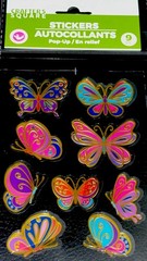 BUTTERFLIES✨9✨STICKERS✨🦋✨💖✨🦋✨💜✨🦋✨💙✨🦋✨5” X 3 1/2”✨GOLD METALLIC AROUND✨💫