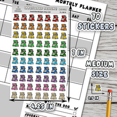 Books Stickers, Mini Icon Reminder Planner stickers, Journals, Scrapbooks