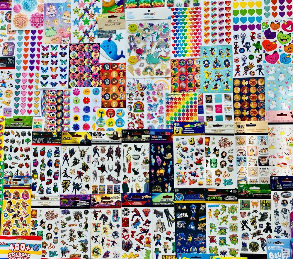 500 Sticker Lot! Among Us Minecraft Transformers Spiderman Pokemon