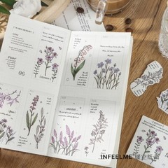 1Pcs Scrapbooking Sticker Strip Washi Vintage Plants Words Craft Journal Decor