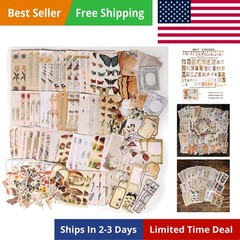 200 Vintage Scrapbook Supplies for Journals, Planners, and Collage Art