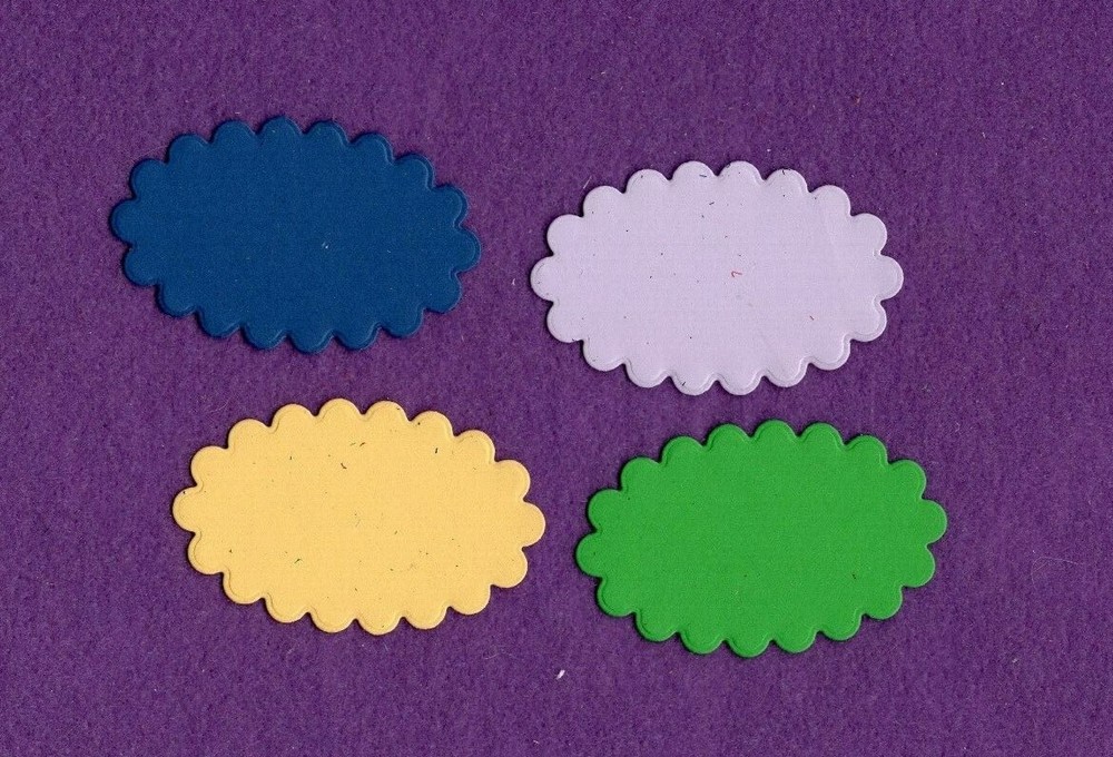 SCALLOPED OVAL die cuts scrapbook cards