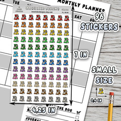 Books Stickers, Mini Icon Reminder Planner stickers, Journals, Scrapbooks