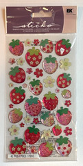 Summer FRUIT STICKERS Epoxy Glitter Strawberry Blossoms sticko