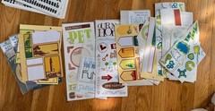 Lot of Scrapbooking Paper, Stickers, Die Cuts, Junk Journaling, Crafts, Origami