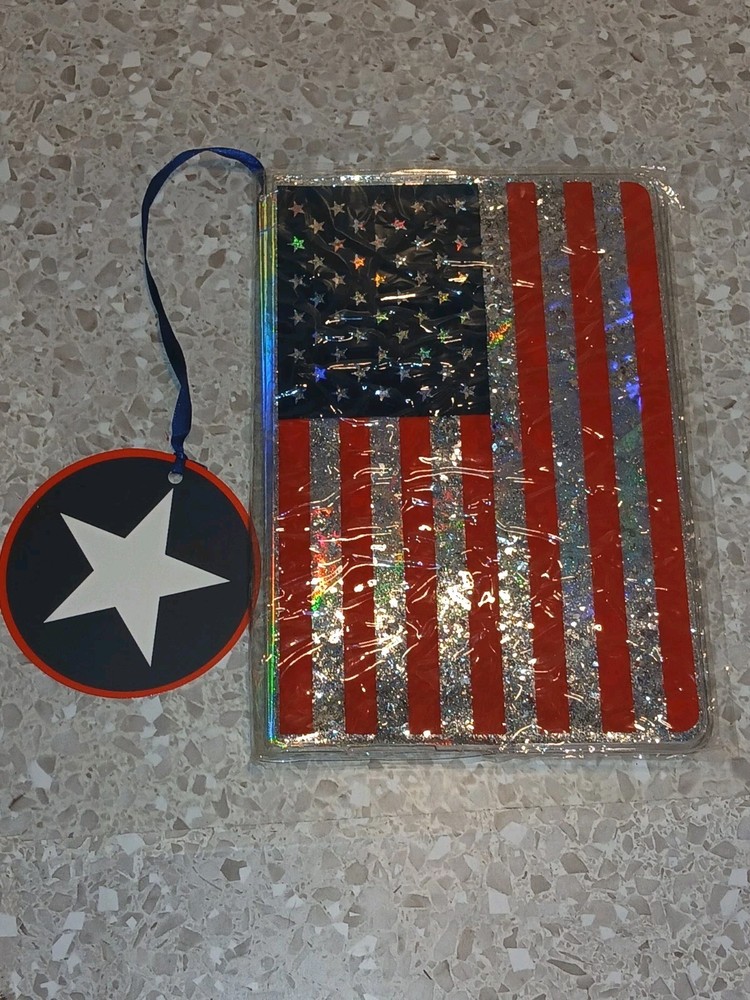 American Flag Glitter Filled Cover Journal