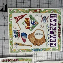 NRN Designs BASEBALL Frame Sports- Scrapbook Stickers 3 Sheets