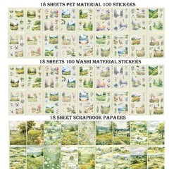 300 Pre-Cut Washi Stickers for Scrapbooking & Journaling – Garden Landscape Desi
