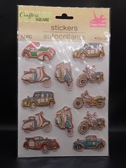 Crafter’s Square pop up stickers Vehicles, cars, scooters, motorcyle 12 pc