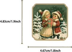 50PCS Christmas Theme Stickers, Non-Repeating Vinyl Waterproof Vintage Christmas