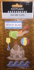 KeepSake Essentials Vacation Beach Bum Sandcastle Ocean Waves Scrapbook Stickers