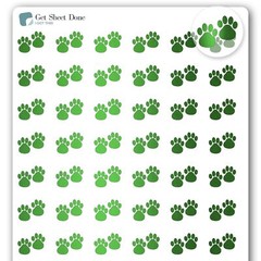 Paw Pet Planner Stickers / 54 Gold Foil (1/2”) / Dog Cat Care Medication Gr…