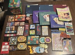 Huge Scrapbooking Craft Supply Lot Paper Stickers Stamps Decorative Scissors