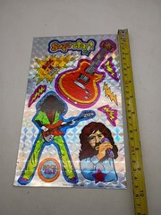 Vintage 1984 Morgan Mark 1 Large Sticker Sheet Prismatic Chrome Rock Star Guitar