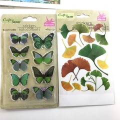 Crafters Square Sticker LOT Butterflies Boho Owls Hummingbird Cactus Tropical