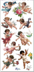 Violette Stickers 2 Sheets Cupids Angels Cherubs Wings Flowers Doves Kids Letter