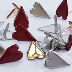 20 Country Hearts Brads 2 Colors Heart Embellishments Cardmaking Junk Journals