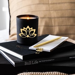 OLYCRAFT 1.6″ Golden Lotus Metal Stickers 9Pcs