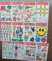 12 Sheets Color- Clings, Alphabet, Animal Clings, Stickers, 155 Clings, New