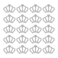 20Pcs Crown Charms, 1.3″ x 0.98″ Mini Metal Rhinestone Crown, Silver