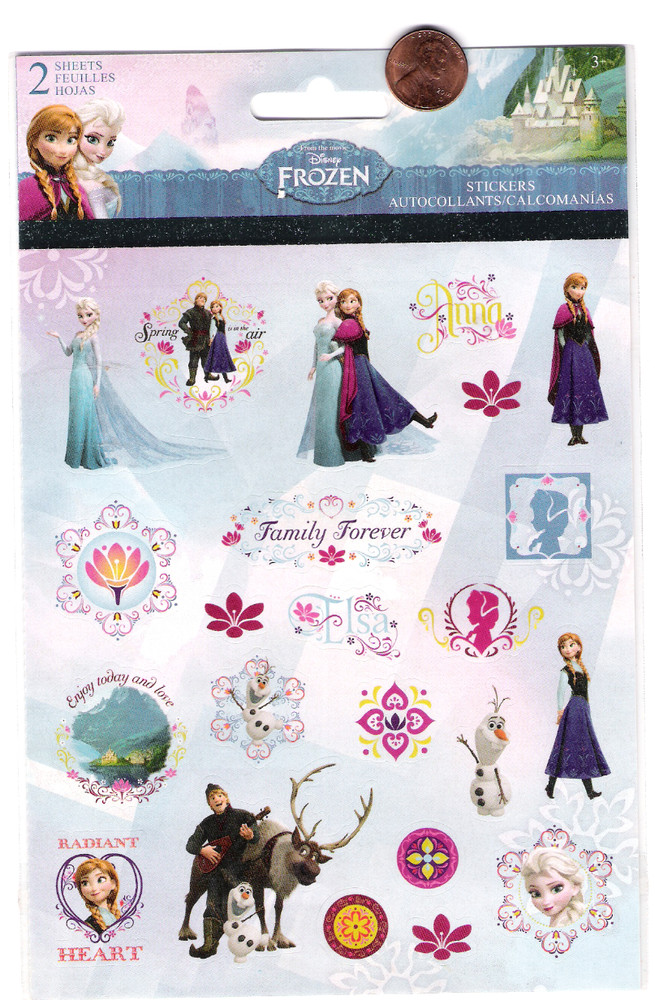 Elsa, Anna, Sven, Kristoff, Olaf – Disney movie Frozen – 2 sheets – Free Ship