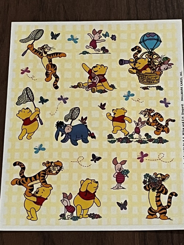 Vintage Disney Stickers – Hallmark – Winnie the Pooh Eeyore Piglet Tigger…