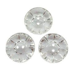 Chenkou Craft New 50pcs 20mm Clear Flower Plastic Buttons Sewing Craft 2 Holes