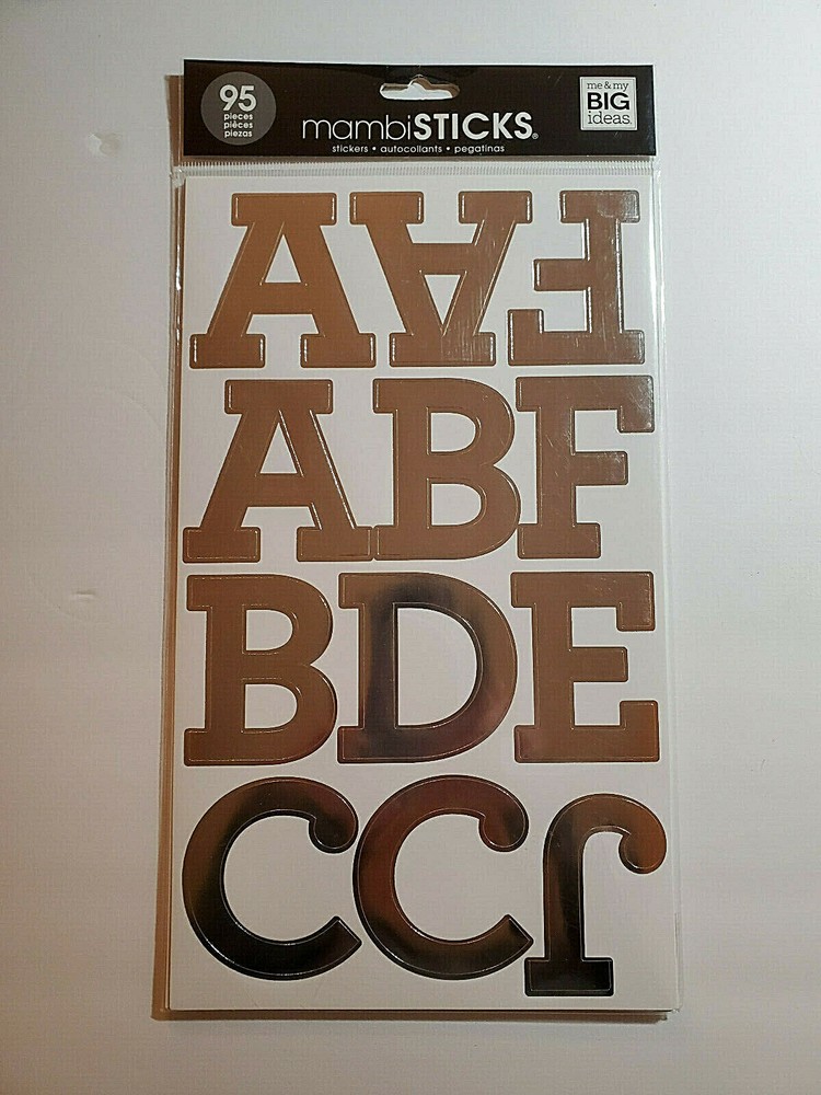 MambiSticks Large Aurora Silver Foil Alphabet & Number Stickers New