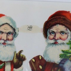 Vintage German Die Cut Santa Claus Scrap Sheet Lithograph Christmas
