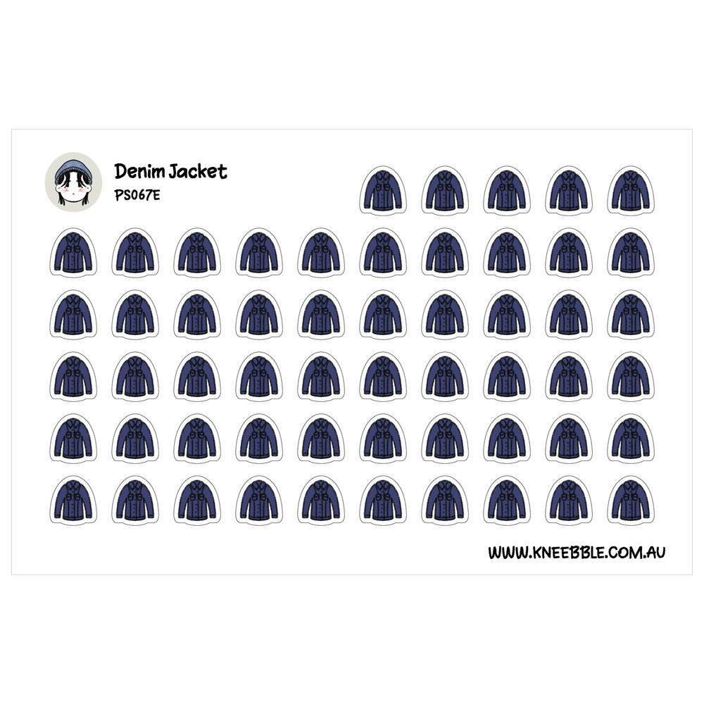 Denim Jacket Stickers – Stylish Planner Stickers | Trendy Planner Gear by Kneebb