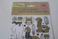 Crafter’s Square Paper Crafts Rub-On Transfers Metallic Llamas Cactus Scrapbook