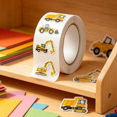 500Pcs Construction Vehicle Sticker Waterproof Paper Sticker For Journal Planner