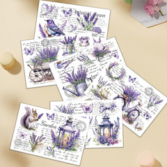 Rub on Transfers for Crafts, 6 Pcs UV Lavender Purple Floral Transfer Stickers,