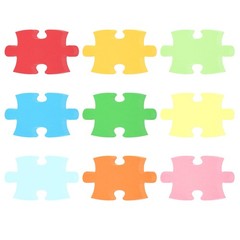 5×6″Cutouts Paper, 108Pcs Puzzle Assorted Color Paper, Multicolor