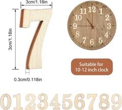 Jetec 75 Pieces Wooden Clock Numbers Kit in 5 Sets Arabic Original Color