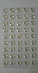 CraftbuddyUS 45pcs x 12mm StickOn AB Clear Faceted Heart Rhinestone Gems, Craft