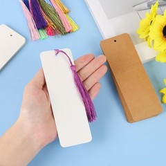MIDELONG 40 Pcs Kraft Paper Blank Bookmarks with 40 5.5×2 inches, Multicolor