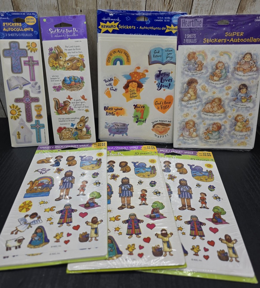 7 Packagrs Vtg NOS Religious Noah’s Ark Bible Versus Sunday School Worship Jesus