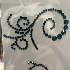 Swirl Swirls Flourish Bling Clear Rhinestones Gems Paper Studio Stickers