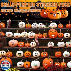 LINAYE 96 PCS Pumpkin Face Stickers for Toddlers Kids, Mini Pumpkin Decoratin