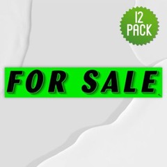 Chartreuse Green Vinyl Slogan Stickers – 12-Pack for Car Dealer Windshield