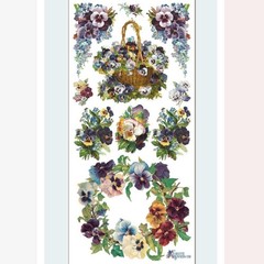 Violette Stickers – Pansy Wreath – 1 Spring Flowers Sticker Sheet – Scrapbooks