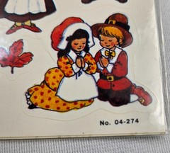 Paper Art Giggle Thanksgiving Stickers 1984 4 Sheets of 12 Stickers Sealed