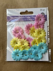 20x Forever In Time Handmade Paper Flowers Pastel Craft Collection Scrapbook