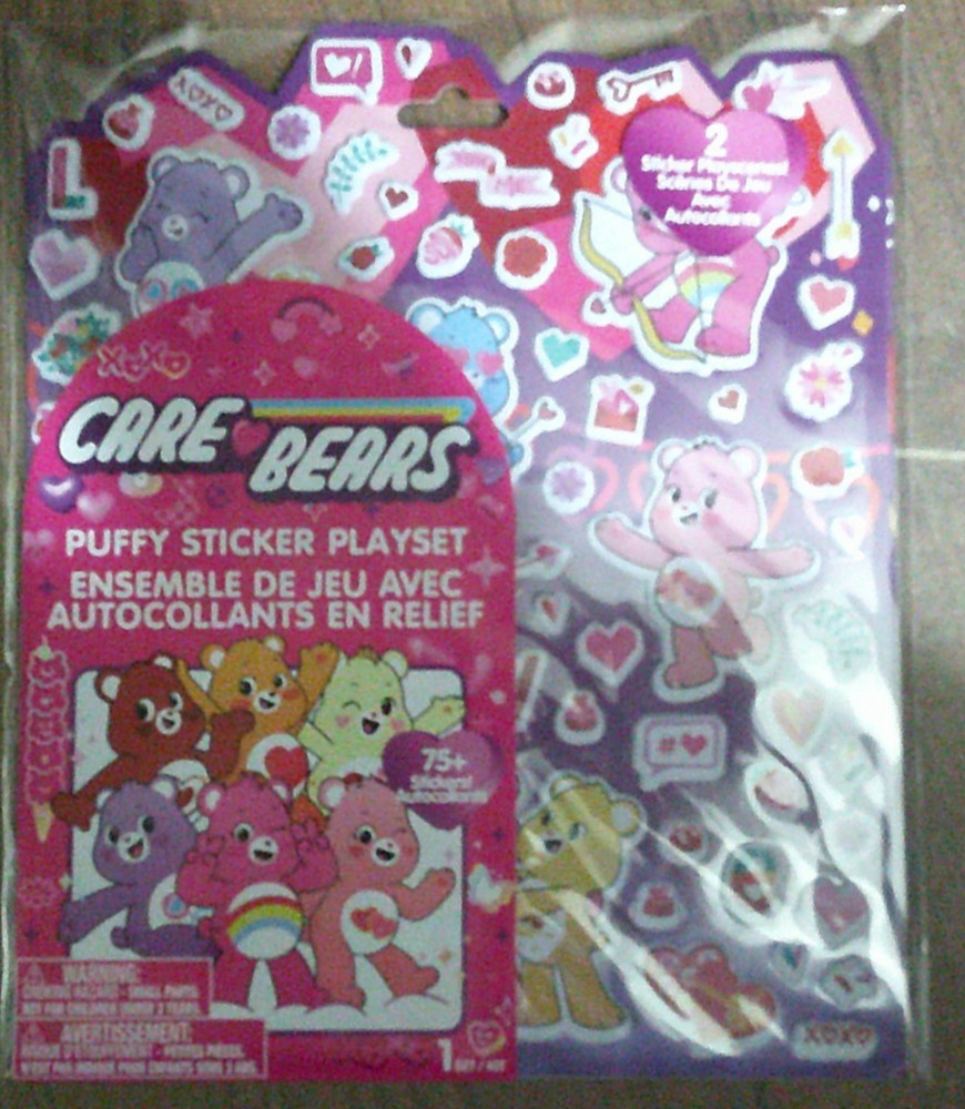 NEW Care Bears Puffy Sticker Playsets 2 sticker scenes 75+ stickers