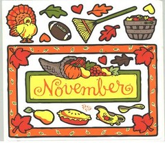 Frances Meyer NOVEMBER Thanksgiving Fall Harvest PIE Scrapbook Stickers 3 Sheets
