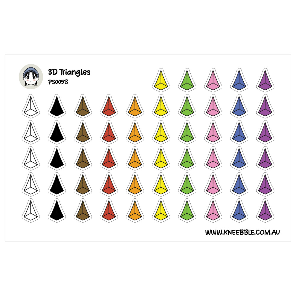 3D Triangle Stickers – Stylish Planner Labels With Unique Decals & Shapes