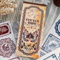 ZHIJIANHZ Vintage Lace and Frame Sticker Book,30 Sheets PET Transparent