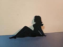 Vintage Stickers MUD FLAP GIRL Glossy Foil Vending Sticker VTG PVI Black 01
