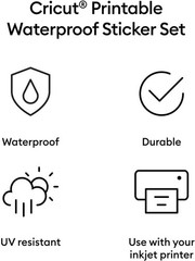 Printable Waterproof Sticker Set, 20 White Sheets 8.5″ x 11″ – Compatible wit…